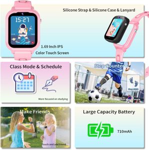 JUBUNRER 4G Kids Smart Watch with GPS, Video Call, SOS – Waterproof