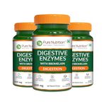 Pure Nutrition Digestive Enzymes 665mg with Bromelain - 180 Veg Capsules (60x3) | Supports Digestion, Nutrient Absorption & Gut Health | Blend of Amylase, Lipase, Protease, Cellulase & Lactase | Eases Gas & Bloating