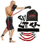 Full Body Resistance Bands for Boxing, MMA Training - 150 lbs Punching Bands for Home Workouts (Red)