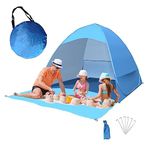 Pop Up Tent for 3-5 Persons Beach Sun Shade Tent, Large Size Quick Open Sun UV Protection Tent 200 x165 x130cm (Large)