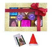 MANTOUSS Christmas Gift-Cute Christmas Chocolate Box/Hamper+ Merry Cristmas Greeting Card+Santa Cap