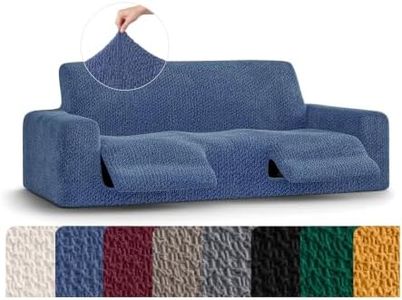 PAULATO BY GA.I.CO. Recliner Sofa Cover - Soft Velvet Stretch Furniture Protector - Blue (87x42x40 inches)