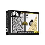 Copag Elite Plastic Playing Cards, Bridge Size, Regular Index, Black & Gold, Double Deck Set