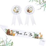 3 Pcs Mom to Be Sash,Woodland Theme Sash Mom to Be Corsage Set gender reveal gifts Baby Shower Decorations Welcome Baby Party Gifts