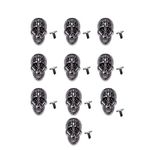 SUPVOX 10PCS Punk Skull Rivet Stud Leather Rivets Metal Studs for DIY Leather Craft Bracelet Belt Garment Shoe Bag Collar Parts Accesssories - Gun Black