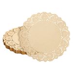 Juvale 250 Pack Round Paper Placemats for Cakes, Desserts, Light Brown Doilies for Food, Formal Events (12 in)