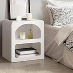 Oikiture Wooden Bedside Table with 