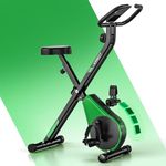 Upgraded Folding Exercise Bike with 16-Level Adjustable Magnetic Resistance, 330LBS Quiet Foldable Indoor Cycling Bike, Fitness Stationary Bike with LCD Display & Large Comfortable Seat Cushion
