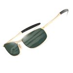 kimorn Polarized Sunglasses For Men Retor Rectangle Frame Classic Sun Glasses K0535 (Gold&G15)