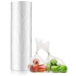 500 x Clear Plastic Bags on a Roll | Food and Sandwich Roll Bags | Freezer Food Storage Bags Rolls | Clear Plastic Poly Food Bags Multi-Use Fresh Fruit and Veg (9" X 14")