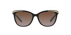 Ralph by Ralph Lauren Women's Ra5203 Sunglasses, Black on Aquamarine/Polarized Gradient Brown, 54 mm