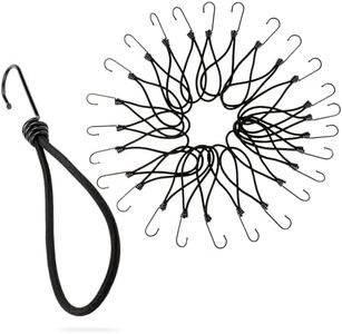 PRETEX Heavy Duty Bungee Cords with Hooks - Set of 25pcs x 9in Outdoor Cord Straps and Fixings - Bulk Bungees Perfect as Garage Organizer or Tie Down for Travel