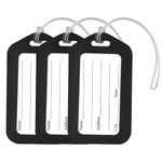 Storite 3 Pack Luggage Tags, Smart Tags for Travel suitcases, School Bags for Easily Identification of Bags (Black)