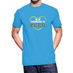 TVP Fashions Graphic Printed Men Tshirt Promoted to Grandpa Cotton Printed Round Neck Half Sleeves Baby, Dad, Fatherhood Tees and Tshirts (Turquoise_Medium)