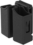 Universal Double Magazine Pouch, 9mm .40 .45 .357 Double Stack Mag. Holder Dual Stack Mag Holster with 1.5''-2.5'' Belt Clip for Glock Sig sauer S&W Beretta Browning Taurus H&K Most Pistol Mags