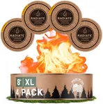 Radiate 4 Pack XL 8" Portable Campfire As Seen On Shark Tank - Up to 5 Hours of Burn Time - Reusable Travel Fire Pit for Camping, Patios and Beach Days - Great Alternative to a Real Fire - Made in USA