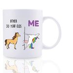 Funny 30th Birthday Gifts for Women Men, 11 oz Novelty 30 Years Old Coffee Mug for Best Friend, BlueInk Happy Birthday Mug Thirty Gag Party Cup Idea as a Joke Celebration Best Adult Birthday Presents