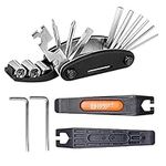 QKURT Bicycle Mechanic Repair Kit Set (Bike Tire Lever, Allen Keys, 16 in 1 Multi-Function Screwdriver Socket Wrench Kit) Essential Bike Cycling Repair Tool Kit