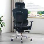 MRC Aero Magic Ergonomic Office Chair Mesh High Back Home Computer Chair with Cushion Lumbar Support,3D Armrests,Multi-Tilt Lock Mechanism&Chrome Base - Black