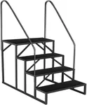GarveeTech 4 Step RV Steps with Handrails, 660 lbs RV Stairs Handrails Ladder with Anti-Slip Panel, Portable Stairs Steps for RV, Mobile Home, Hot Tub, Outdoor
