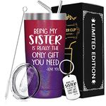 SpenMeta Gifts for Sister - Sister Christmas Gifts - Being My Sister is The Only Gift You Need - Big Sister Birthday Gift - Sister Mother Day Gift Ideas - Sister Tumbler Cup