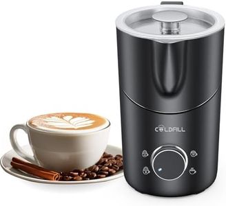 COLDFILL 8-in-1 Milk Frother, 21.16oz/600ml Automatic Milk Frother and Steamer, Electric Hot & Cold Foam Maker, Ergonomic Grip Detachable Frother for Coffee, Latte, Cappuccino (Black)