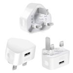 3 pack White Usb Plug For Iphone Plugs Uk 3 Pin Usb Adapter Plug Uk Usb3 Pack Wall Plug-Usb Charger Plug Uk Mobile Phone Mains Chargers Usb Plugs Compatible With Other Mobiles/Iphone/Samsung/Ipads