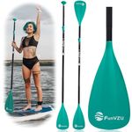 FunVZU SUP Paddle, Stand Up Paddle Board Paddle Lightweight Adjustable 4-Piece Aluminium Kayak Paddles, Unique Lock Design Floating Alloy Shaft Paddle for Paddle Board