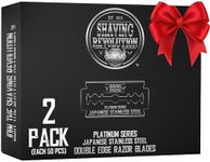 100 Count Double Edge Razor Blades - Men's Safety Razor Blades for Shaving - Platinum Japanese Stainless Steel Double Razor Shaving Blades for Men for a Smooth, Precise and Clean Shave