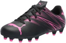 PUMA Kids' Attacanto Firm, Artificial Ground Soccer Cleats Sneaker, Black-Poison Pink, 13 Big