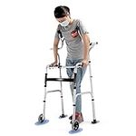 ZXXL Upright Walkers for Seniors/Tall Person, Foldable Rolling Walker with Armrest Support & Wheels, Aluminum Walking Mobility Aid