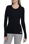 TCA Women's Stamina Long Sleeve Lightweight Running Top with Zip Pocket and Thumbholes - Black, L