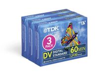 TDK DVM60 60 Minute LP:90 Blank Tapes Cassettes for Mini DV Camcorders - 3 Pack (T17589)