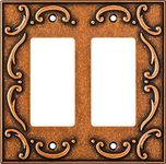 BRAINERD 64260 French Lace Double Decorator Wall Plate / Switch Plate / Cover, Sponged Copper