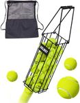 Tennis Ball Hopper, Tennis Balls Basket, Portable Pickleball Collector with Mesh Carry Bag - Large Capacity Carrier Picker Upper Caddy