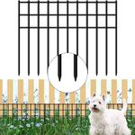 Zamsion Enhanced Bold Animal Barrier Fence 10 Pack, 17"L x 13"H No Dig Garden Fence for Dog Rabbit, 5mm Galvanized Underground Stakes Fence, Rustproof Metal Fence Panel for Yard & Patio & Outdoor