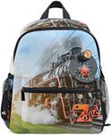 MOFEIYUE Kids Backpack Vintage Steam Locomotive Train School Bag Kindergarten Toddler Preschool Backpack for Boy Girls Children