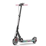 FanttikRide T9 Apex Electric Scooter for Kids 4.3-5.6 ft, 200 W Motor, LED Colorful Lights with Bluetooth Music Speaker, 7/10/12 MPH Digital Display, Adjustable Height, Foldable, Up to 40 mins, Pink