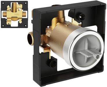 R10000-UNBXHF Universal Shower Rough-In Valve Body,Compatible with Delta MultiChoice 13 14 17 17T Shower Tub Single or Dual Function Trim Kit, 3 Port 1/2 Inch Connection,High Flow Without Stops,Brass