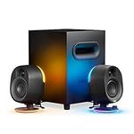 New SteelSeries Arena 7 Illuminated 2.1 Gaming Speakers – 2-Way Speaker Design – Powerful Bass, Subwoofer – Reactive RGB Lighting – USB, Aux, Optical, Wired – Bluetooth – PC, Playstation, Mobile, Mac