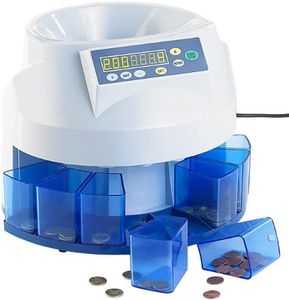 General Office Contadores de monedas - Contador de monedas: Clasificadora y contadora de monedas de euro profesional (Profesional Máquina contadora de monedas, Dinero duro Contando máquina)