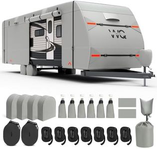 IWIQI RV Cover,Travel Trailer Cover 22-24 FT with 7 Layers Top,Waterproof and UV Resistant Camper Cover with 4 Tire Cover & 6 Tongue Jack Cover