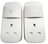 British Telecom BT Powerline Adapters 1000 MBps 1GB Set of 2 Plugs Gigabit Networking Ethernet, White