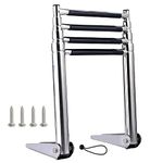 FreeTec 4 Step Boat Ladder Stainless Steel Telescoping Swim Marine Boat Ladder, Slide Under Platform Mount Boarding Ladder with Mounting Screws