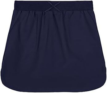 Nautica Girls' Big School Uniform Pull-On Scooter Skirt with Undershorts, Knit Waistband & Functional Pockets, Performance Material, Navy, 8