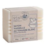 La Maison du Savon de Marseille - French Dish Washing Block Soap - Eco-Friendly - Sustainable and Plastic Free - White Vinegar Degreasing and Descaling Effectiveness - Honeysuckle Fragrance - 250g Bar