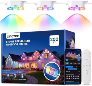 CINOTON Permanent Outdoor Lights Max 200ft, 72 RGBCW Triple-Len LEDs