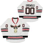 Kekambas Clark #00 Griswold Movie Hockey Jerseys X-Mas Christmas Vacation Mens Jersey White Stitched, White, XXL