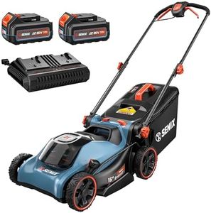 SENIX 40V Max* 15'' Battery Powered Lawn Mower - 1.3 Bushels Grass Bag, 2 X2 4Ah Batteries & 3.0A Charger Included (LPPX2-M4)