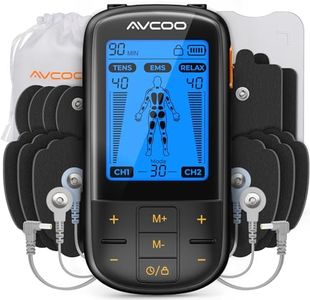 AVCOO 3-in-1 TENS Unit Muscle Stimulator with 30 Modes, 40 Intensities TENS Machine for Gradual Back Pain Relief Therapy, Rechargeable EMS Unit Massager with 12 TENS Electrode Pads, a Storage Bag